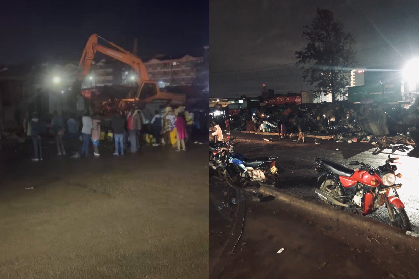 Collage photo of demolitions in Roysambu.